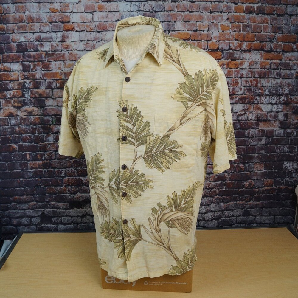 Vintage Kahala Shirt Linen Blend Button Up Short Sleeve Hawaiian Mens Medium